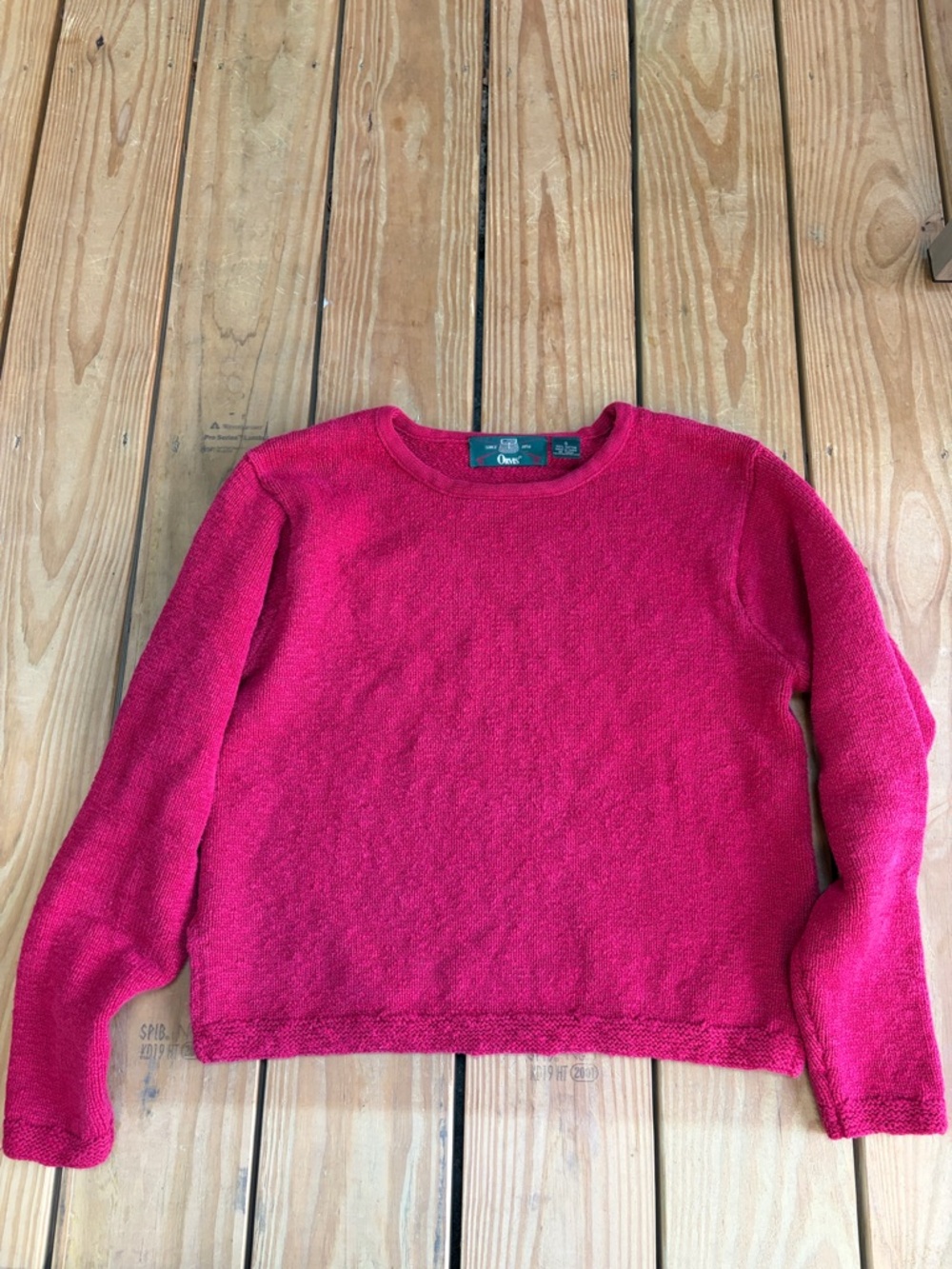 Orvis Vintage Vibrant Red Crew Neck Sweater